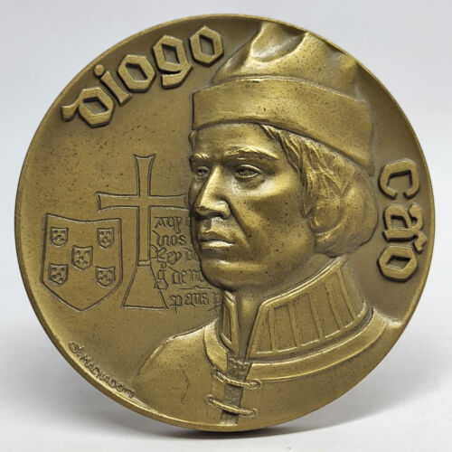 ETÀ DELLA SCOPERTA Punto di riferimento PADRÃO/esploratore portoghese DIOGO CÃO Medaglia di bronzo - Foto 1 di 4