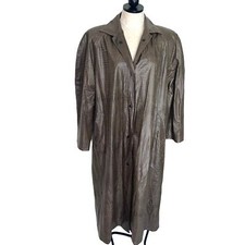 Kenn Sporn For Wippette Raincoat Womens Size Medium Vintage Vinyl Vents Pockets