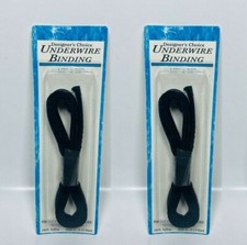 Lot of 2 Designers Choice Underwire Binding 1/2" x 24" 100 Taffeta - Black