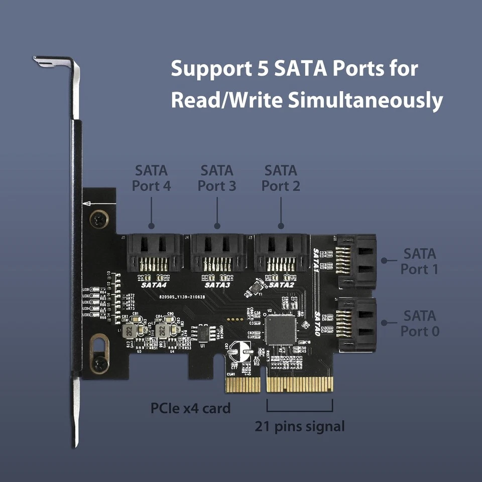 Vantec 5-Port SATA III 6Gbps PCIe X4 Host Card - Image 2 of 4