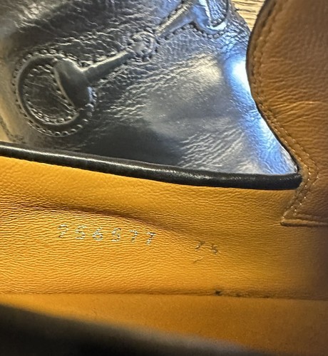 760 $ Herren schwarzes Leder Gucci geprägtes Pferd Bit Halbschuhe Gr. 8,5 US/7,5 G - Bild 13 von 13