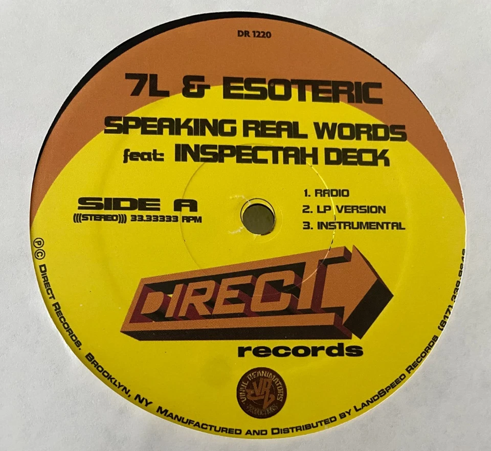 7L & ESOTERIC Speaking Real Words 12" CZARFACE Inspectah Deck Wu-Tang Hip Hop - Image 3 of 4