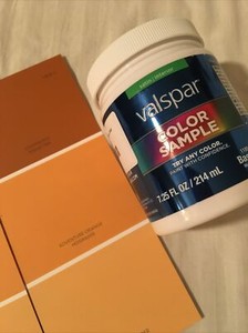 VALSPAR Color Sample ADVENTURE ORANGE Interior Satin 7.75 Fl Oz - Mixed Paint