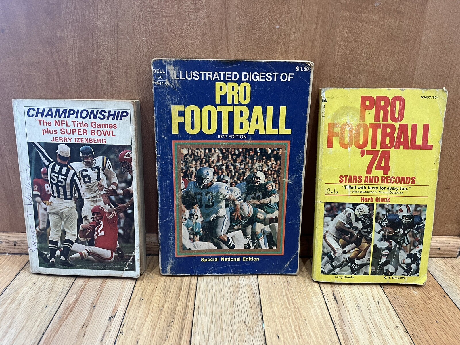 Vtg.NFL Books-1974 Pro Football Stars & Records/Illustrated Digest/Championship