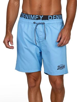 F Plus R Herren-Badehose Mit Denim-Look – Kordelzug, Für Strand, Schwimmen & Wassersport