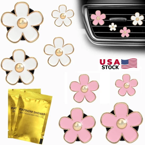 6× Daisy Flower Car Air Vent Clip Air Freshener Outlet Air Conditioning Clip USA