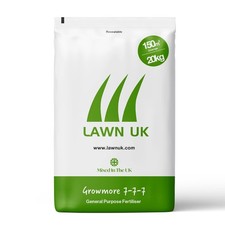 Growmore 20kg - Lawn UK - 7-7-7 General Purpose Garden Fertiliser - 150sqm