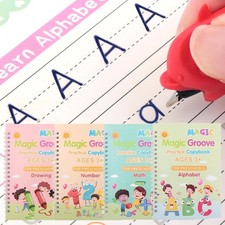 Reusable Grooved Handwriting Practice Books for Kids and Adults Magic Practice