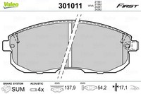 Valeo Bremsbelagsatz, Scheibenbremse 301011 FüR Fiat Passend FüR Nissan