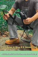 Compact Foldable Stool with Shoulder Strap Heavy Duty 350Lbs Support Lightweight