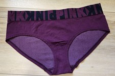 Victoria's Secret PINK Purple Logo Waistband Smooth Seamless Hipster Panties S