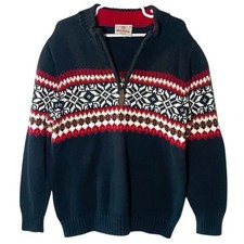Hanna Andersson Nordic Snowflake Sno Happy Fair Isle Sweater Blue 120 6-7 Yrs