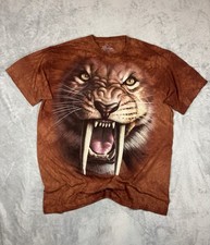 The Mountain T-Shirt Sabertooth Tiger BurntOrange Cotton Size XL