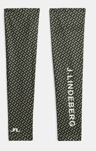 J. Lindeberg Enzo Tour Geo Olive S-M Mens Golf Sun Sleeves NEW NWT GMAC12122