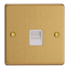 Image of Varilight XDETMW.BB Essential Brushed Brass 1 Gang Telephone Master Socket