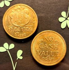 PISTOL PETE'S PIZZA TOKEN -25 mm-CHUCK E CHEESE OWNER-CAT#PP201(B)