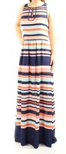 VINCE CAMUTO Womens Navy Sleeveless Full-Length Fit + Flare Dress 4