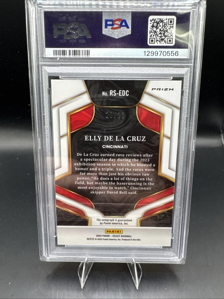 2023 Panini Select - Rookie Auto Elly De La Cruz Cracked Ice Prizm /23 (AU, RC) - Image 2 of 3