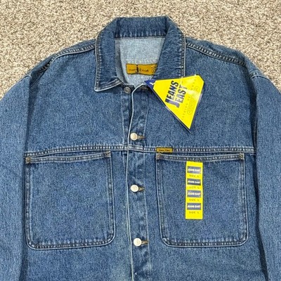 VTG 90s Jeans East Denim Chore Coat Jacket Mens Large Retro Hip Hop Workwear NWT