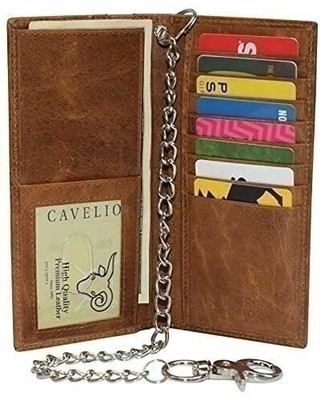 Genuine Leather Men's Chain Biker Wallet Long Bifold Checkbook RFID Blocking Wal