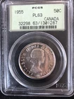 1955 CANADA 50 CENTS PCGS PL63