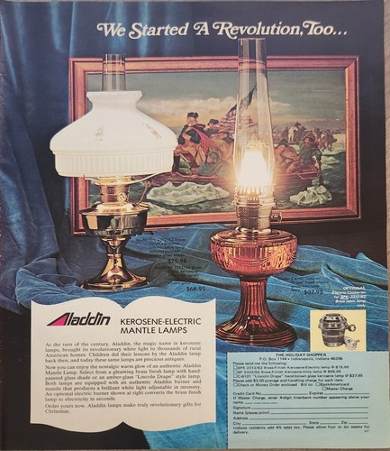 1976 Aladdin Kerosene Electric Mantle Lamps Vintage Ad We Started A Revolution