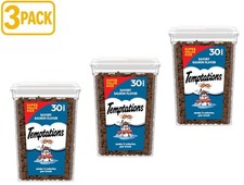 Temptations Classic Adult Cat Treats - Soft Crunchy, Savory Salmon, 30 oz x 3