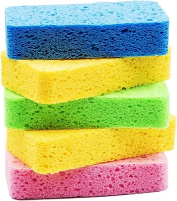 Non Scratch Kitchen Sponges Heavy Duty Cleaning Pads 5 Pack