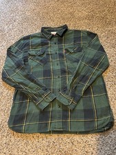 Vintage 90s Levi  s Green Plaid Flannel Shirt Cotton Button Front Workwear Large