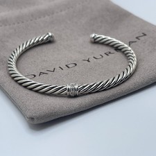 David Yurman 4mm Cable Flex Sterling Silver a...