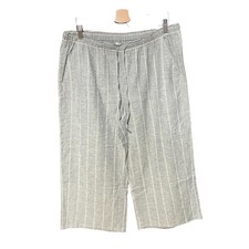 Eileen Fisher Organic Cotton Hemp Wide Leg Cropped Drawstring Pants Size Large