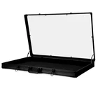 Lockable Aluminum Display Case Acrylic Top Showcase Trade Box Jewelry Coins Card