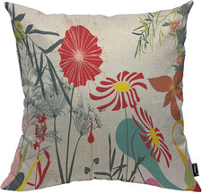 Beautiful Garden Throw Pillow Covers 18 X 18 Inch Red Daisy Flourish Orchid Line