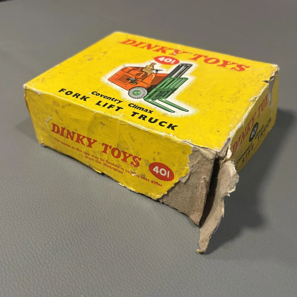 Carretilla elevadora de horquilla vintage Dinky Toys 401 Coventry Climax caja original Inglaterra Foto 2 de 4