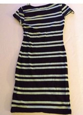 Forever 21 Sea Green And Blue Striped Junior Miss Sz Small T-shirt Summer Dress