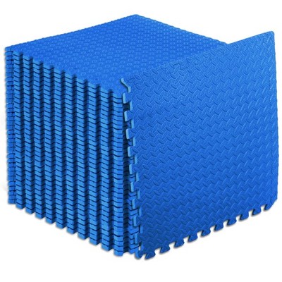 ProsourceFit Exercise Puzzle Mat ½-inch, EVA 36 Pack (144 SQ FT), Blue