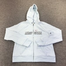 Aeropostale Hoodie Teens Medium Blue Full Zip Fleece AERO 87 Los Angeles Graphic