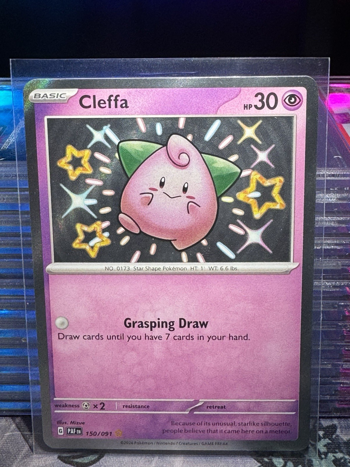 Cleffa 150/091 Scarlet & Violet Paldean Fates Holo Shiny Rare Pokémon TCG NM