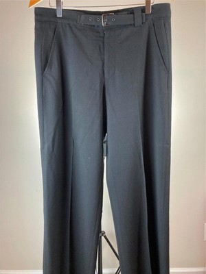Armani COLLEZIONI Black Mens Dress Pants 32 w ***Built-In Belt***
