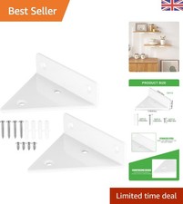 Triangular Design Floating Shelf Brackets - Pack of 2 in Polished White Finish
