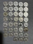 Lot Of 38 Washington Quarters 90% Silver 1940s-1960s Circulated Lot of 38