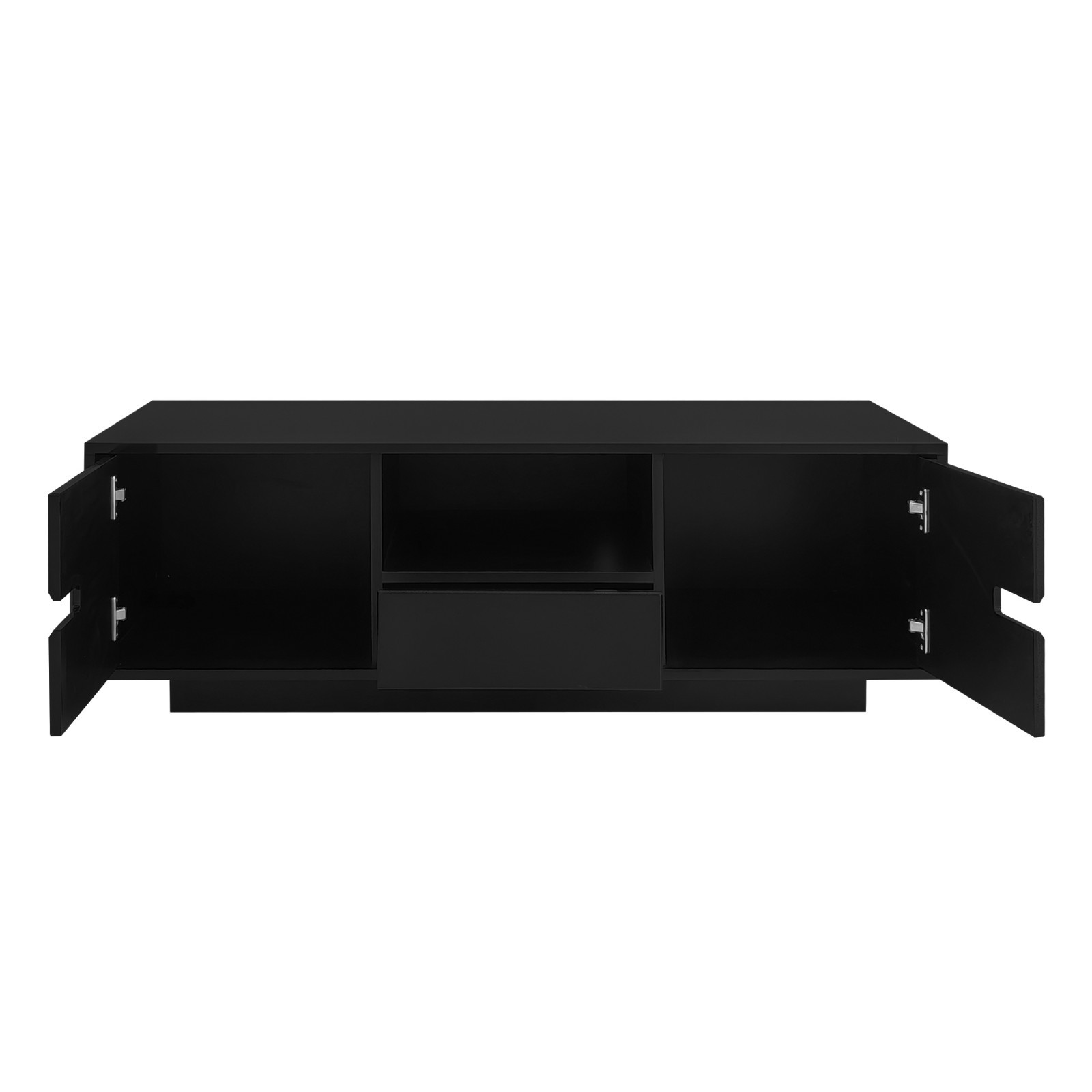 Modern Coffee Table with Storage Space Center Table & LED Lights for Living Room