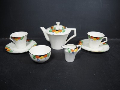 Englisches handbemaltes Art Deco Teeservice 30er Jahre Bone China Tea for Two