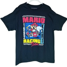 NINTENDO Mario Kart 1992 Racing Team T-shirt Sz L 100 Cotton