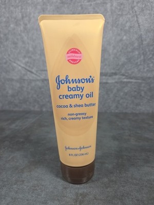(1) Johnson's Baby Creamy Oil, Cocoa & Shea Butter 8 oz Original Factory Sealed
