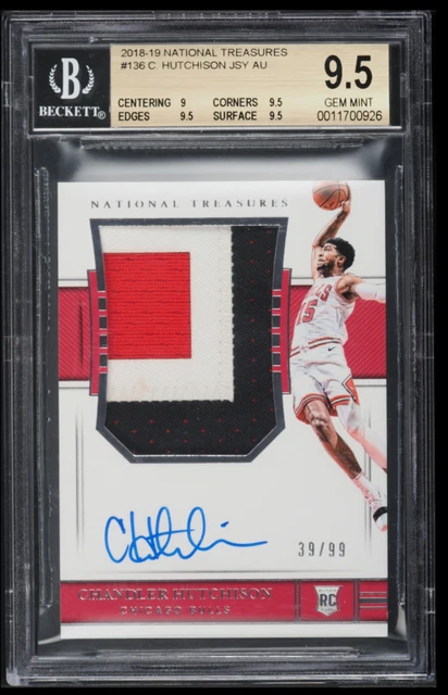 CHANDLER HUTCHISON 2018-19 National Treasures Rookie Patch Auto 39/99 BGS 9.5