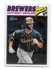 2026 Topps Heritage #128 Anthony Seigler Parallel Chrome Milwaukee Brewers