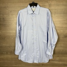 PAUL Fredrick Men Size 16 Tailored Fit Dress Shirt Two-Ply 100 Cotton Non-Iron