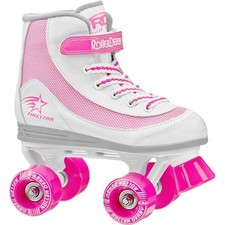 Youth Quad Roller Skates Girls Boys Beginners Kids White Pink Size 13