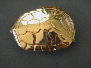 Kieselstein Southwestern Inspired Gold FL Turtle Shell Peg Belt Buckle 3" 67g